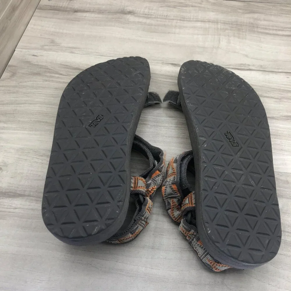 Teva Sandals Mens 13 Original Gray Nylon Webbing Hook and Loop Outdoor Shoes